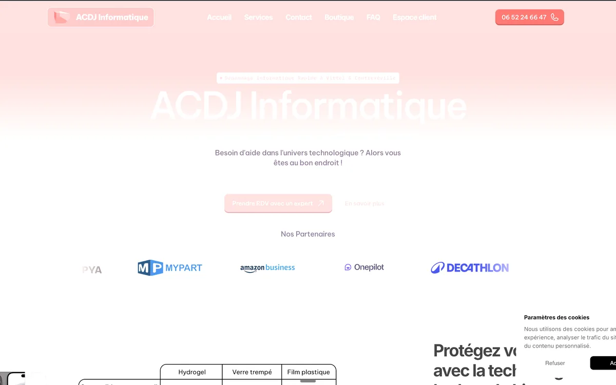 Site ACDJ Informatique après : présence professionnelle et crédible